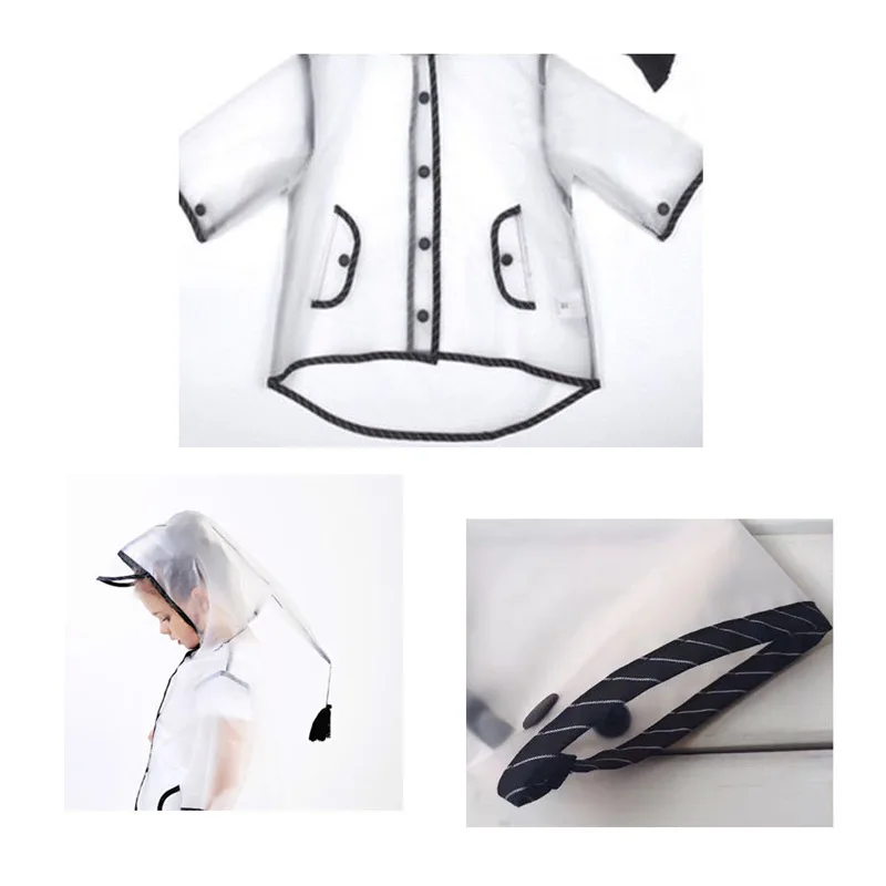 2020 Горячая EVA детский дождевик водонепроницаемый Прозрачный студенческий