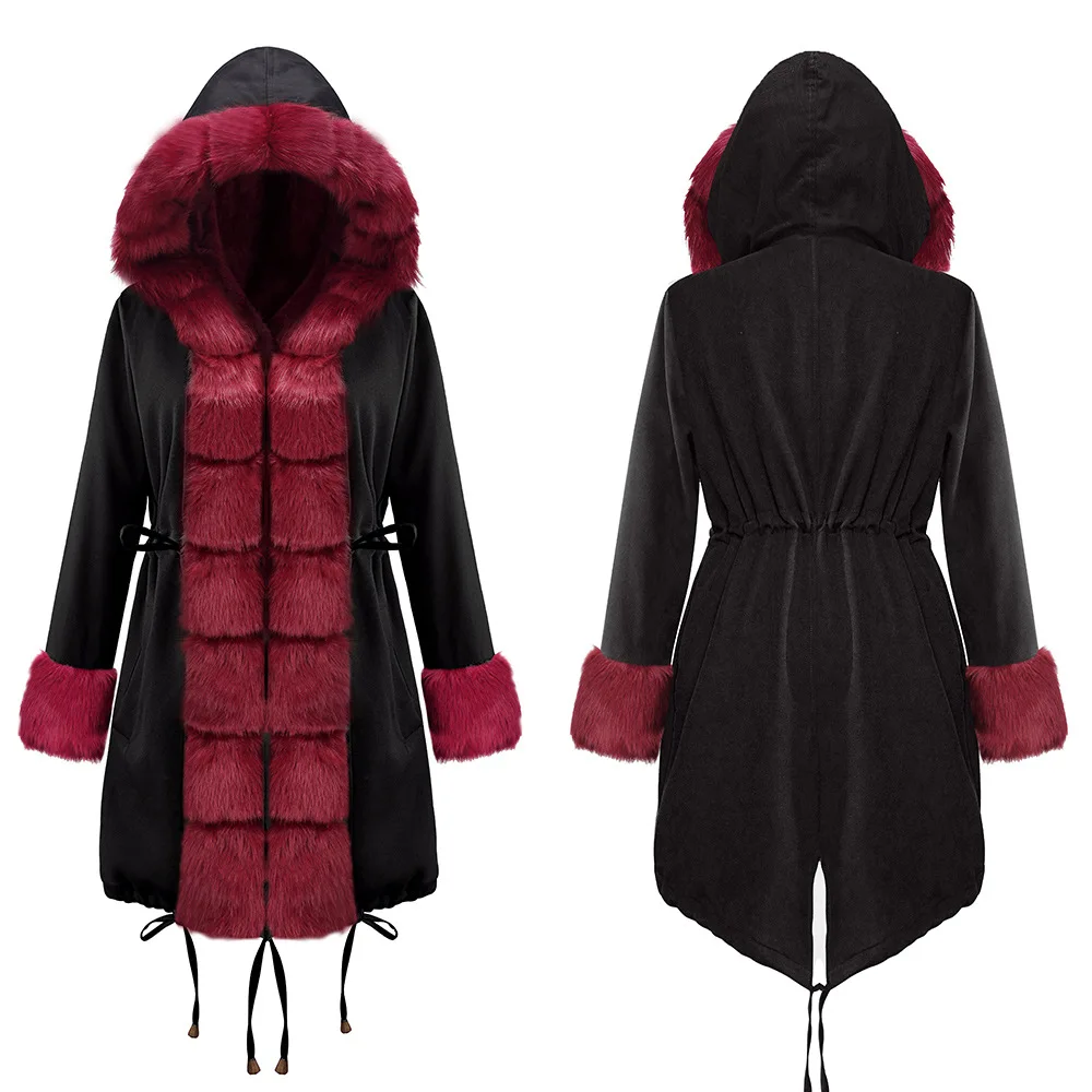 

Parka Women Winter Coats Cotton Casual Fur Hoodies Jackets Women Thick Warm Fur Collar Parkas Female Long Overcoat Coat 2020 New