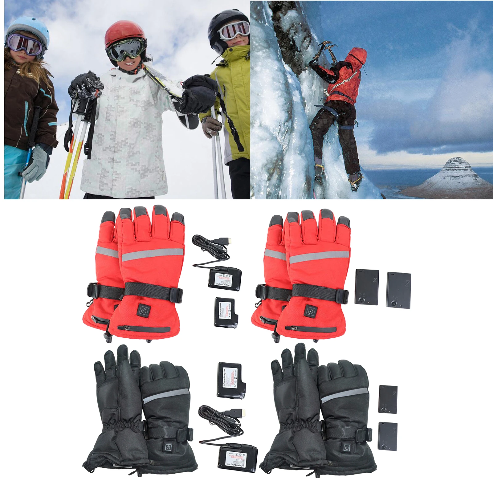 

Motorcycle Electric Heated Gloves Winter Hand Warm Waterproof Windproof