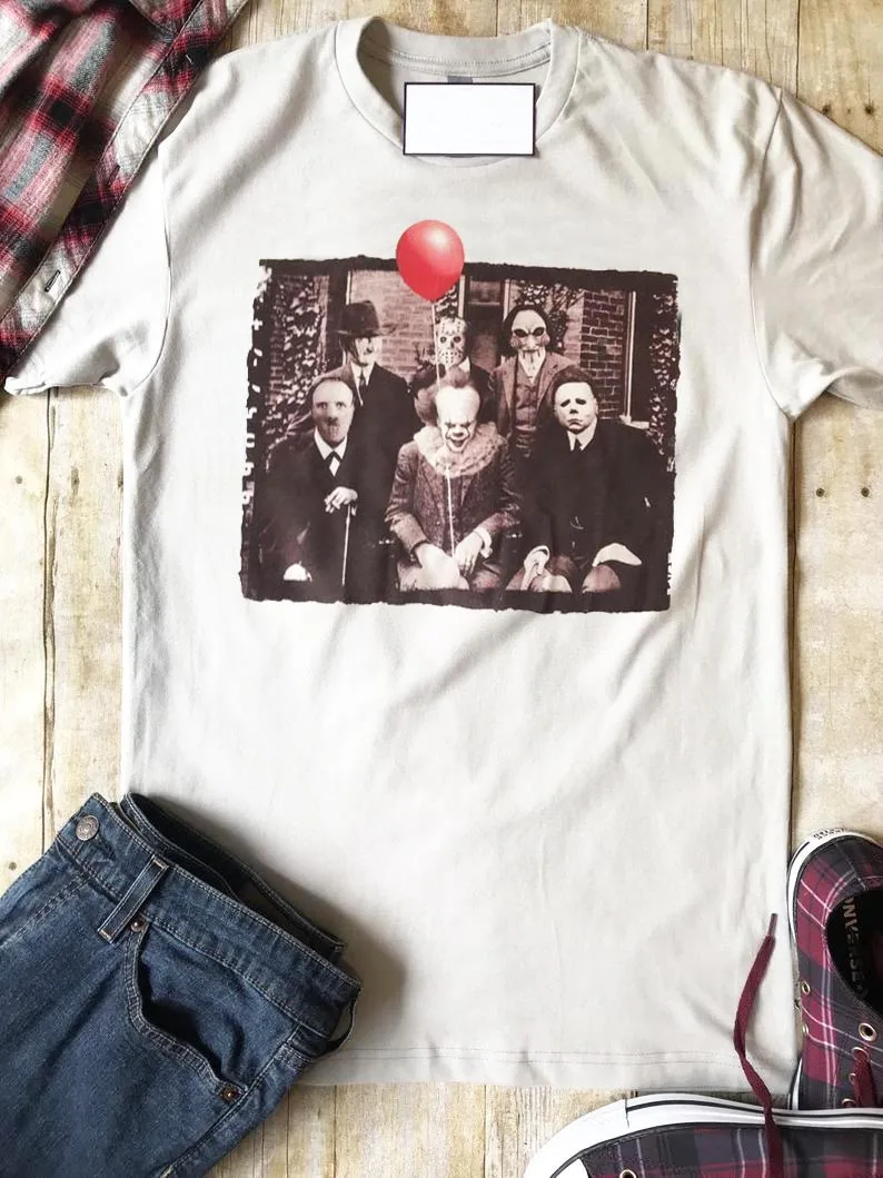 Футболка На Хэллоуин рубашки из фильма ужасов для Хэллоуина модная женская
