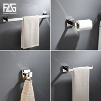 flg stainless steel 304 bathroom accessories set single towel bar robe hook toilet paper holder towel ring polished finish