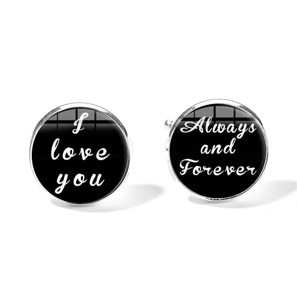 Свадебные Запонки с романтическими надписями высококачественные круглые