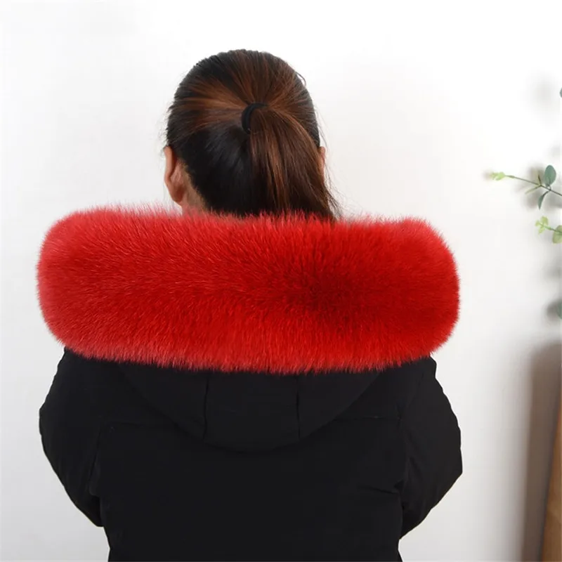 Натуральная зима 100% натуральный мех лисы воротник теплое плотное Женское пальто