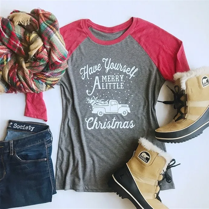 

Fashion Tee Womens Female Tshirt T Winter Tops Classics Comfort Fall Shirt Style Merry Christmas Women T-shirts Tee Top