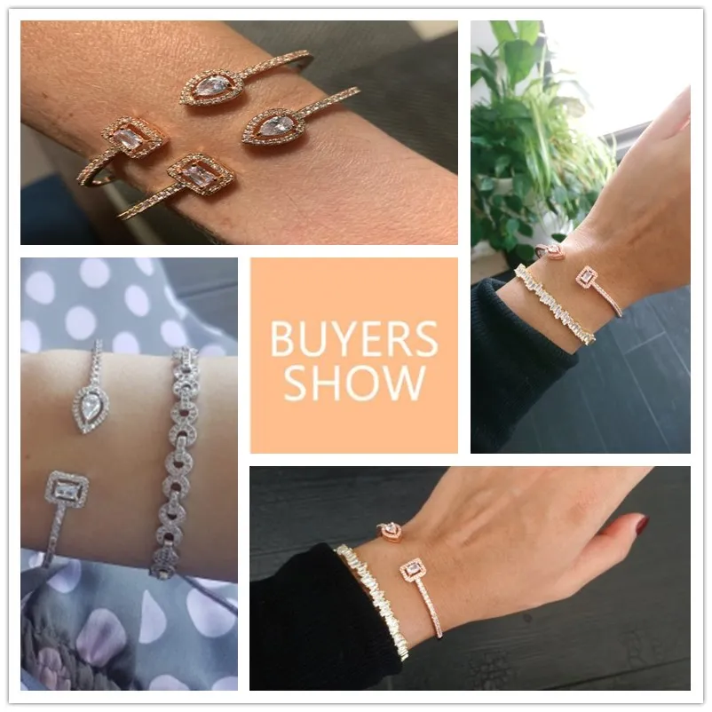 ZAKOL женский браслет-кафф с кристаллами модный браслет микро цирконием | Украшения