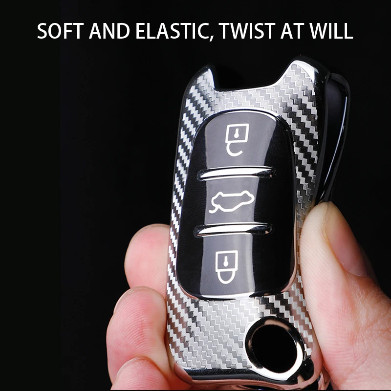 Чехол для автомобильных ключей из мягкого углеродного волокна чехол KIA Rio K2 K3 K5
