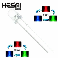 100pcslot f3 3mm fastslow rgb flash red green blue rainbow multi color light emitting diode round led full color