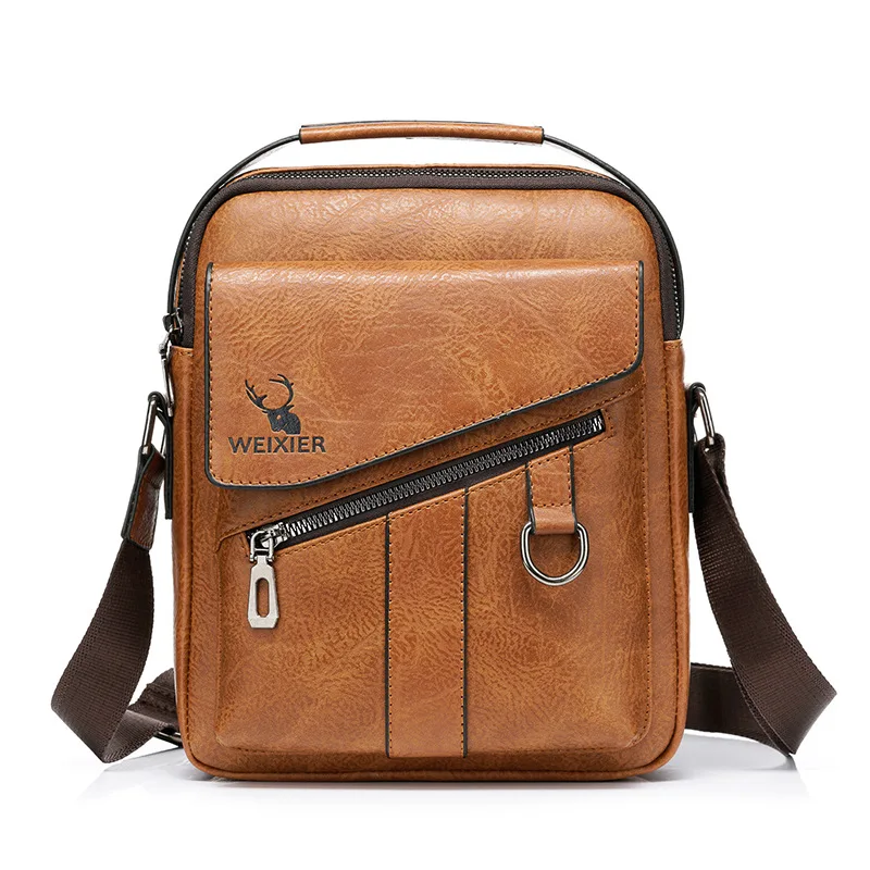 Weixier Brand Men's Crossbody Shoulder Bags High Quality Tote Fashion Business Man Messenger Bag Big Size Split Leather Bags Sac