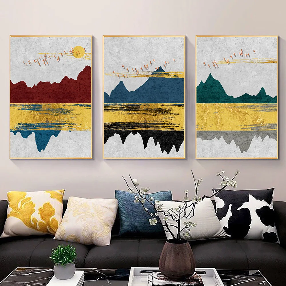 Декоративные постеры и принты в скандинавском стиле абстрактный пейзаж Картина