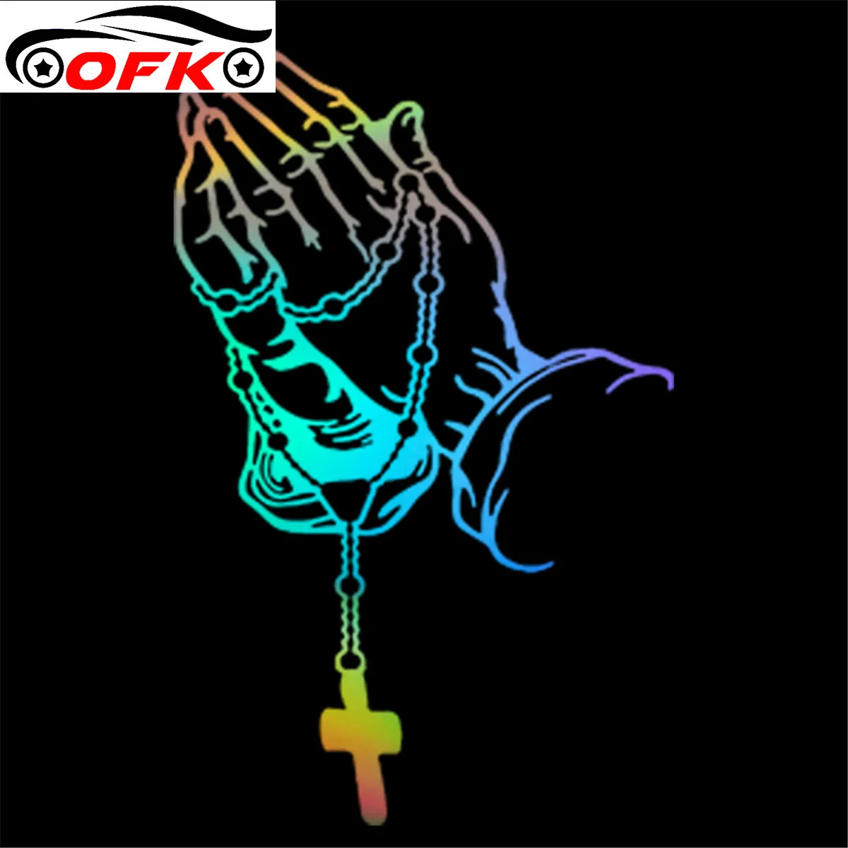 

Cool Pearl Rosary God Jesus Christ Crown Car Sticker Vinyl Truck Window Bumper Decoration Decal,for Various Surface