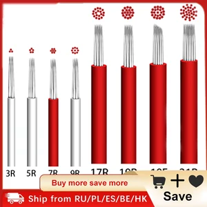 50 шт.лот 3457 9171921R игла для татуировок полуперманентный макияж микроблейдинг лезвие ручная туманная ручка игла аксессуары для татуировок