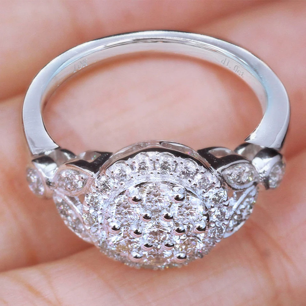 Женское серебряное кольцо Modyle с блестящим большим камнем и цирконием для