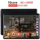 2022 закаленное стекло 2.5D 4G FDD LTE 10-дюймовый планшетный ПК 10 ядер 6 ГБ ОЗУ 128 Гб ПЗУ экран WIFI Android 9.0 GPS