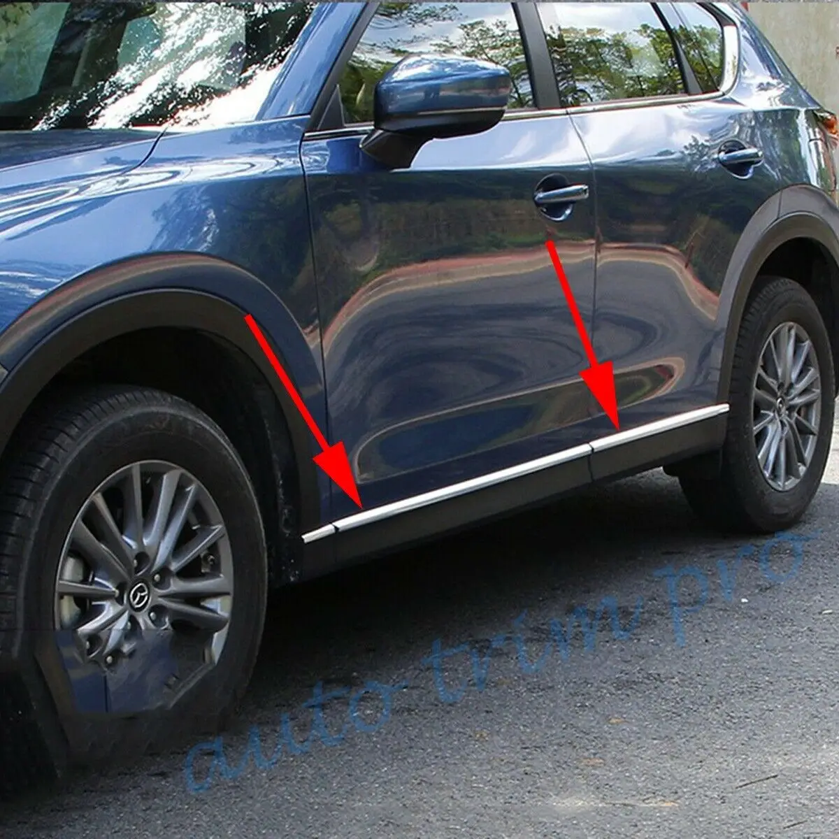 Дверная боковая накладка в полоску для Mazda CX-5 CX5 KF аксессуары отделка из нержавеющей стали