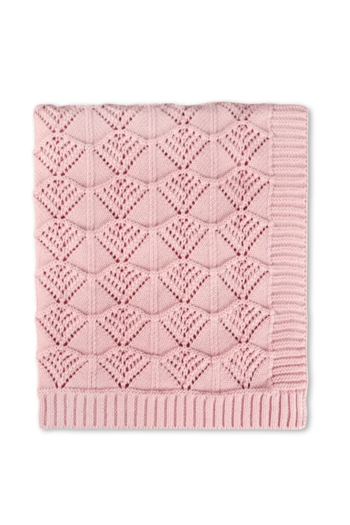 Seashell Pink Knitwear Blanket Cotton Baby & Kids Blanket Home Textile Textile & Furniture