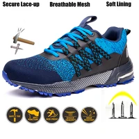2021autumn safety shoes steel toe men fashion anti smashing mens work shoes black breathable comfortable sports shoes seguridad