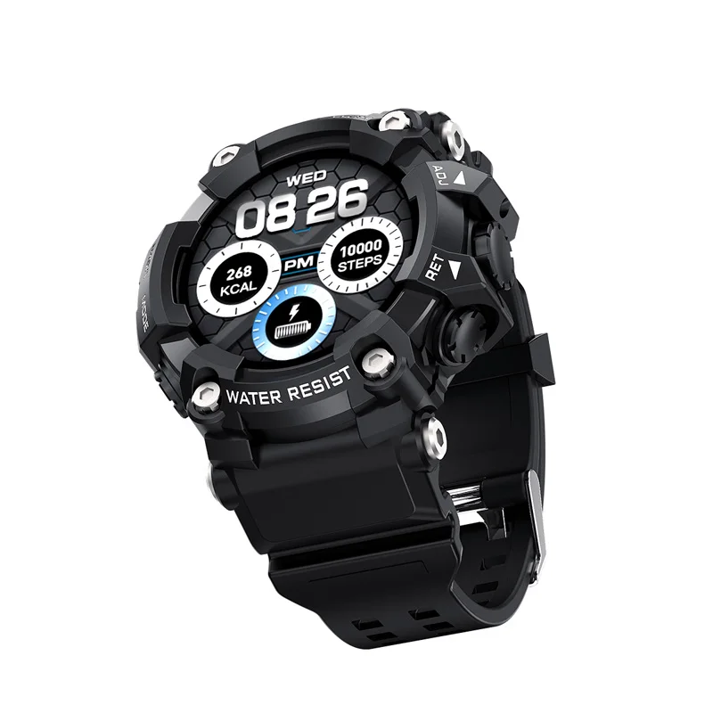 Relógios de Esportes Sensível ao Toque Inteligentes Tela Completo Polegada Ips Pressão Arterial Monitor Freqüência Cardíaca Relógios Pulso Militar Masculino Pulseira Inteligente 1.28
