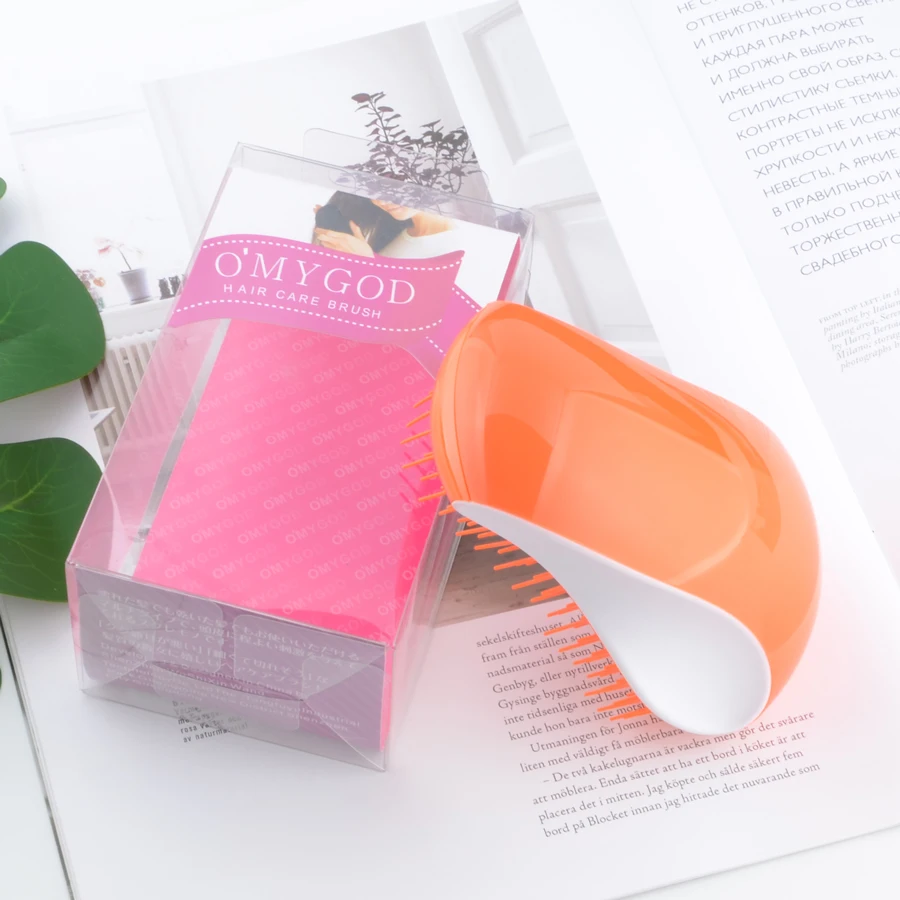 S форма модные мягкие зубы распутывающая Расческа Щетка для волос 4 вида цветов