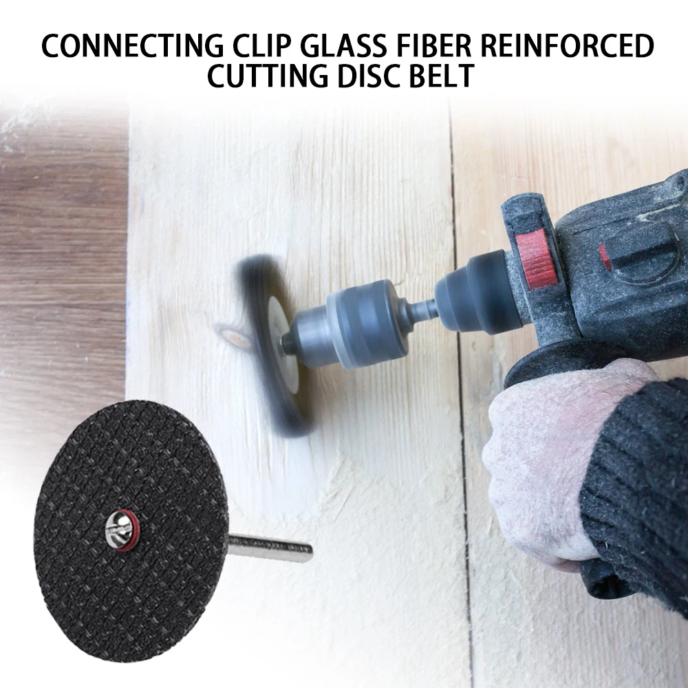 

25pcs Saw Blade + 1pcs Connection Clamp Fiberglass Reinforced Cut Off Wheel Disc W/ 1 Mandrel 1/8" Fit Dremel Tool