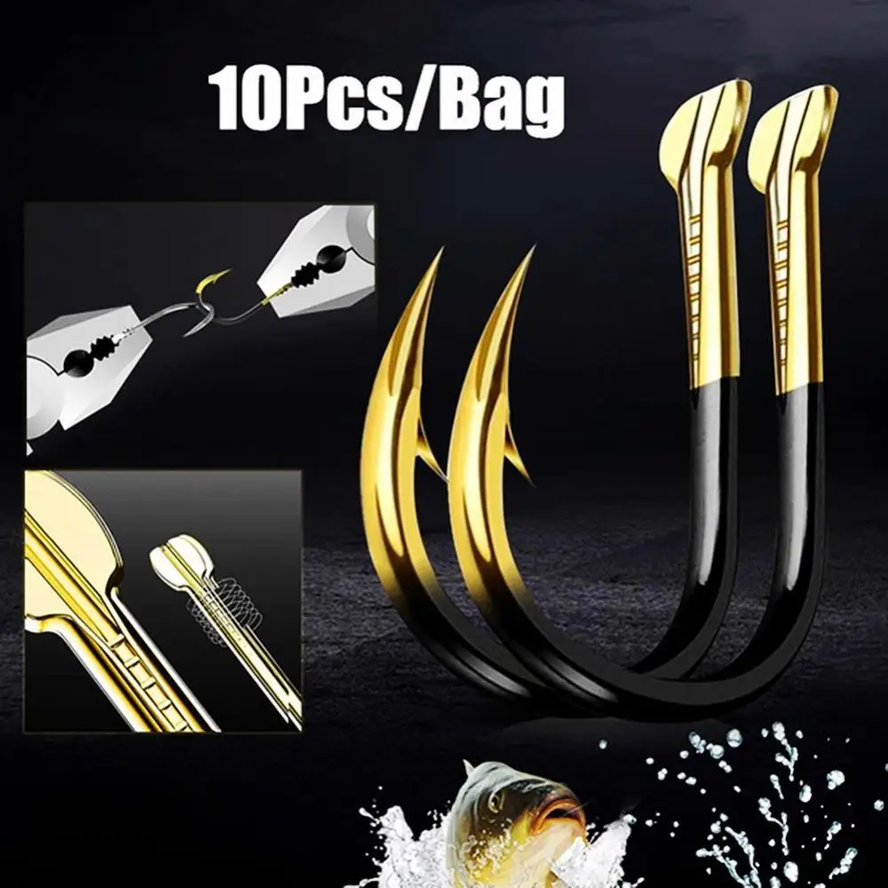 

10Pcs Iron Barbed Outdoor Fishing Hooks Bait Holder Fish Tackle Accessories рыбалка
