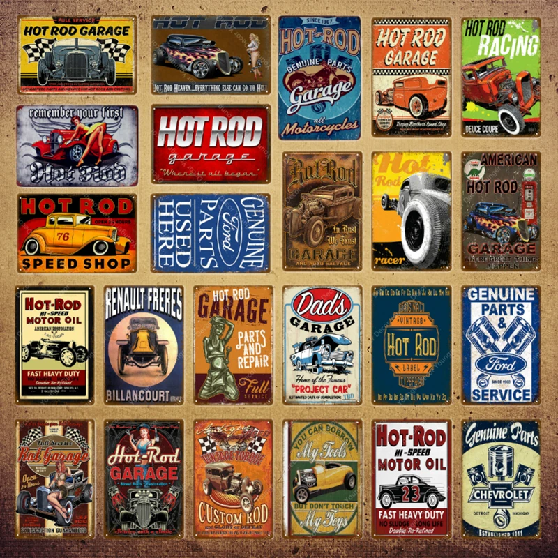 Hot Rod моторное масло металлические знаки папа гаражный Декор Автомобиль мотоциклы табличка для бара паба домашняя декоративная тарелка винтажный художественный плакат YI-054
