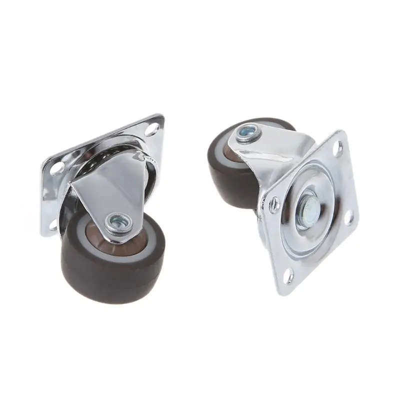 

P15D Mini Small Casters 1 Inch TPE rubber Super Mute Wheels For Bookcase Drawer Flower Racks