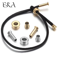 2sets stainless steel 18k gold fastener clasp end cap spacer beads for adjustable bracelet milan rope jewelry making accessories