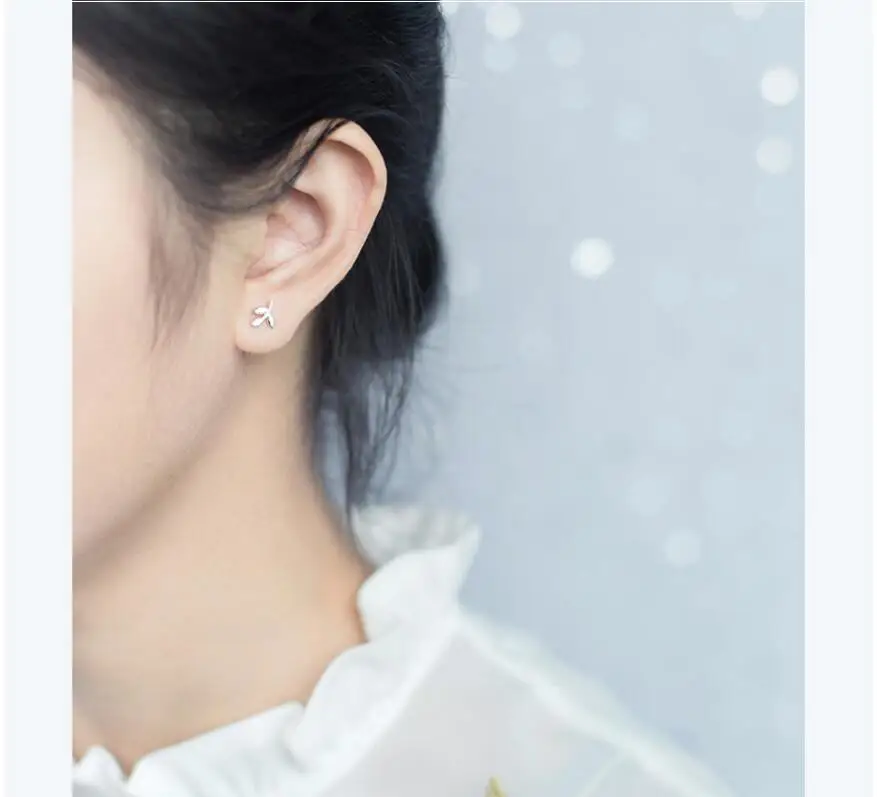 

925 Sterling Silver Leaf Stud Earrings For Women Prevent Allergy Sterling-silver-jewelry pendientes mujer moda 2018 A085