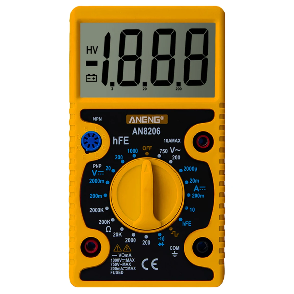AN8206 ЖК цифровой мультиметр квадратной волны Выход AC/DC Вольт Ампер Ом метр тестер