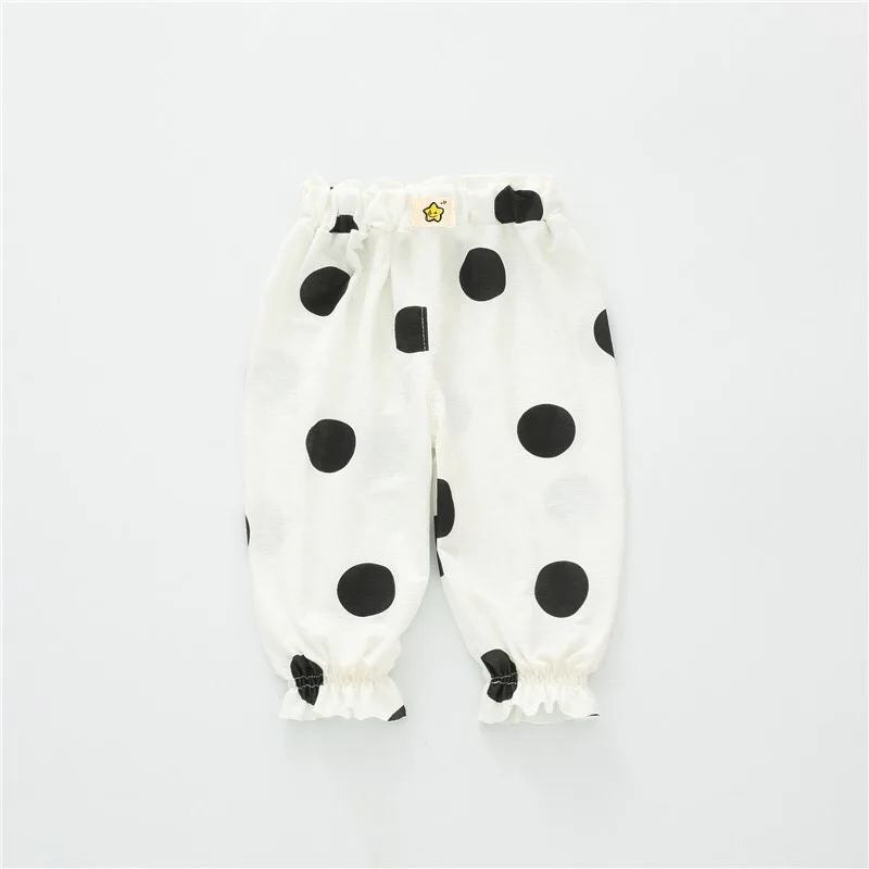 Штаны для новорожденных с большими точками леггинсы маленьких девочек и