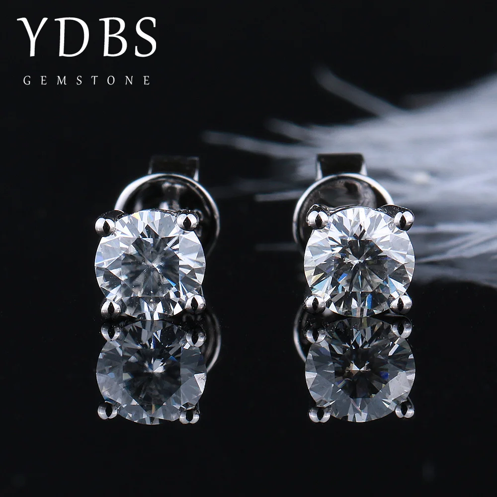 

Genuine14K белого золота 0,5 + 0,5 карат БКМ Тесты положительный выращенные лабораторно Муассанит Серьги с алмазами для Для женщин