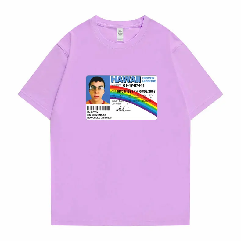 

Funny Mclovin Fashion Print Pattern Tshirt Men Women Comfortable Cotton Fabric T Shirts New Summer Couples Hip Hop Style T-shirt