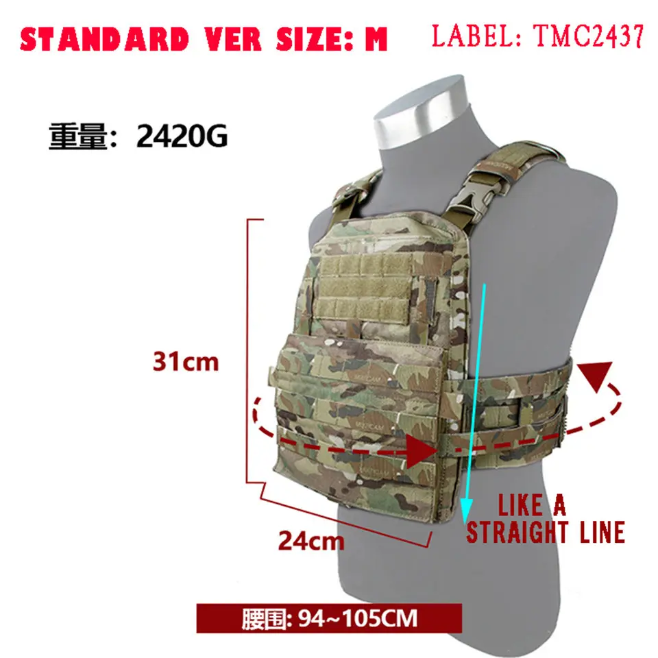 Тактический жилет 2020 TMC высокого качества AVS Plate Carrier Multicam 500D Cordura Limited Edition для охоты.