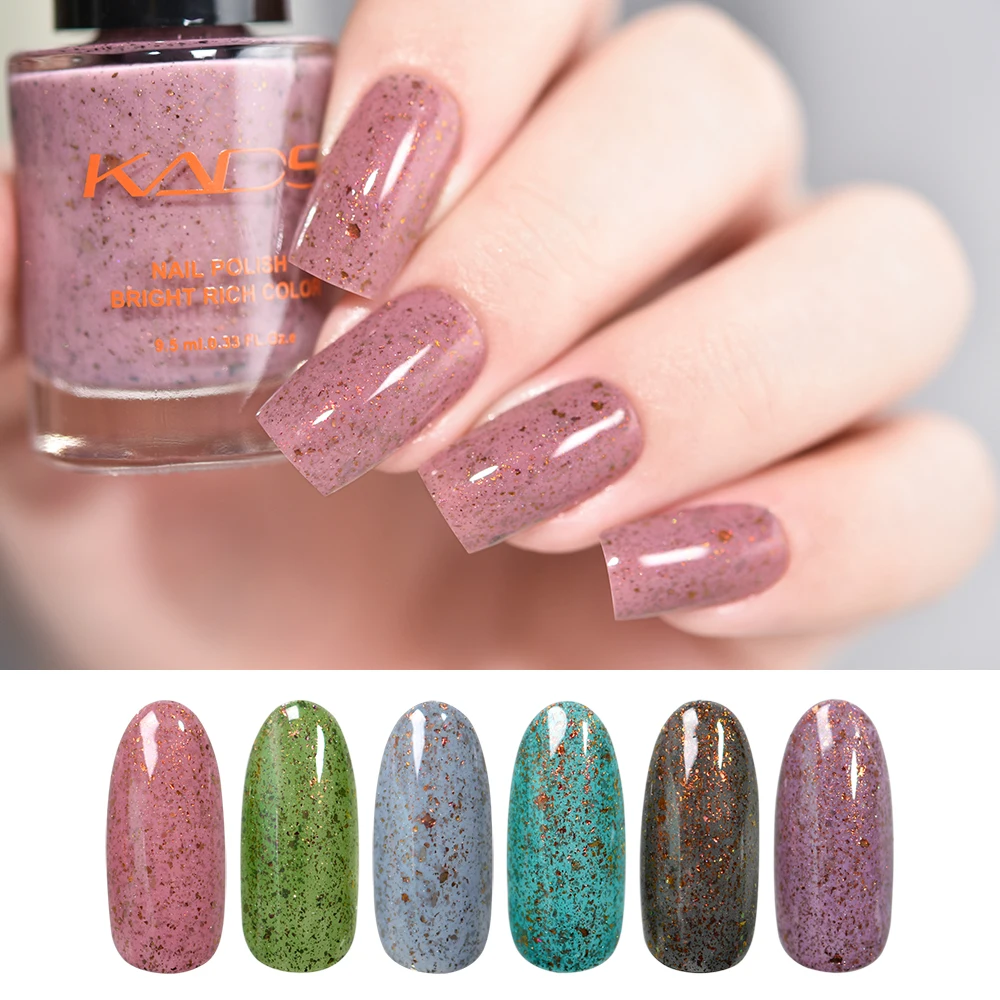 KADS 6pcs/set Mica Nail Polish 9.5ML Sequins Flakies Semi Permanent Art Lacquer Varnish Shinny Shimmer | Красота и здоровье
