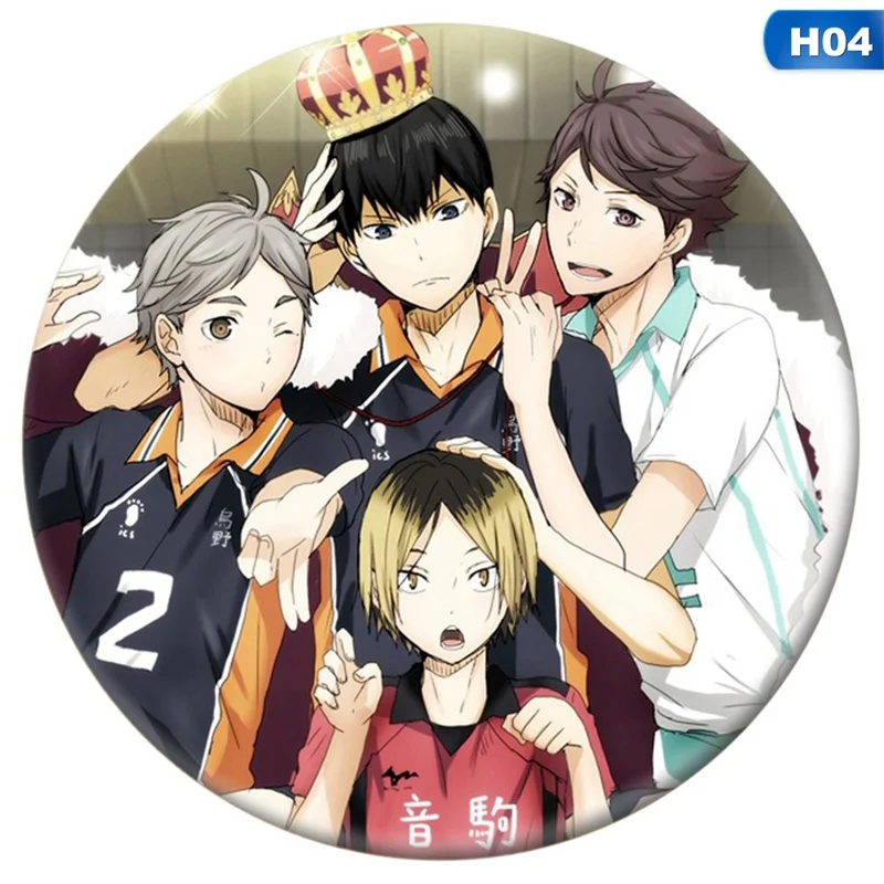 

2021 New Arrival Anime Haikyuu!! Brooch Metal Volleyball Boy Badge Cosplay Backpack Clothes Accessories Dropshipping