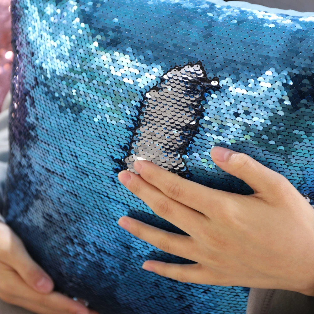 Magic Pillowcase Sequins Throw Pillow Mermaid 40*40cm Cushion Cover Decorative Reversible Sequin Pillowcover for Sofa | Дом и сад