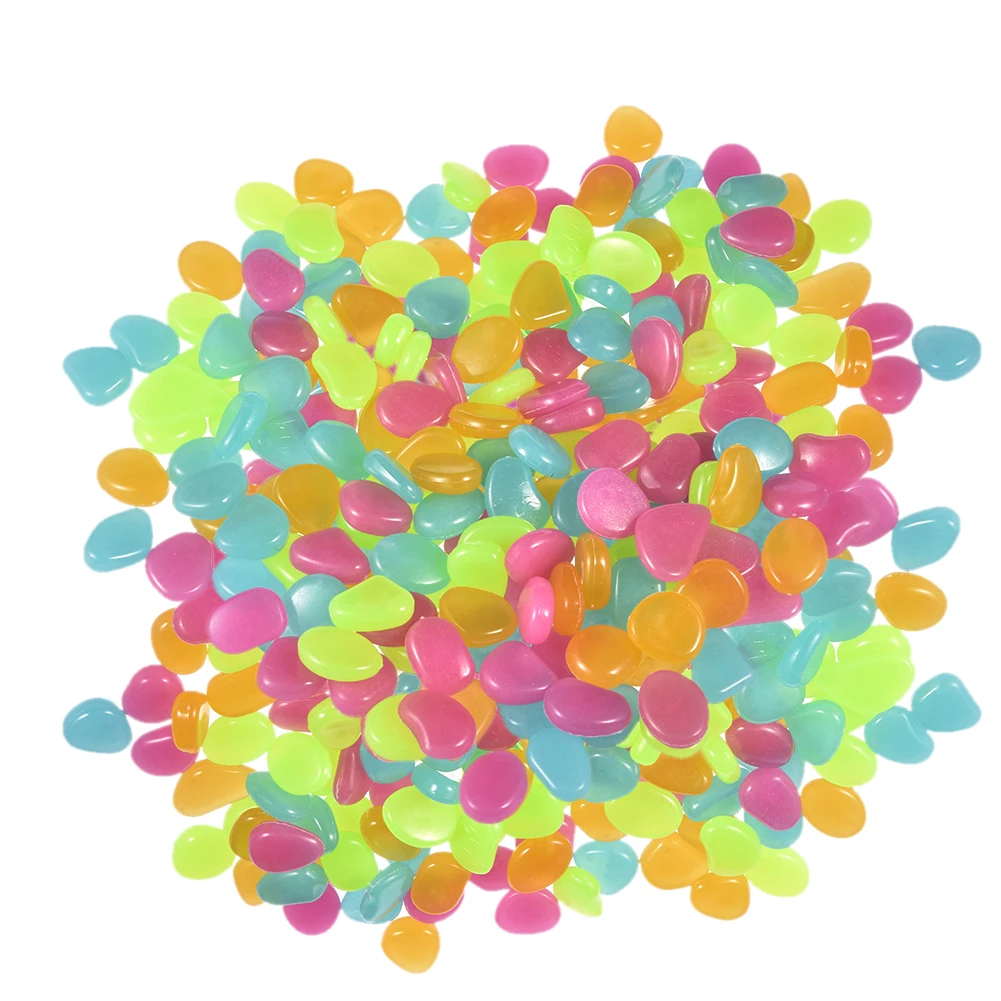 colorful 50/100 шт светится в темноте садовые камни свечения камней камни для дорожек декор аквариума растения шланг для полива огорода, двора, светящиеся камни - Цвет: colorful