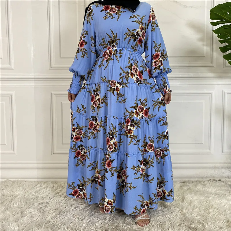 Fashion printed Arab women long skirts Muslim ethnic long skirts Abaya Ramadan casual long skirts French Spanish dresses