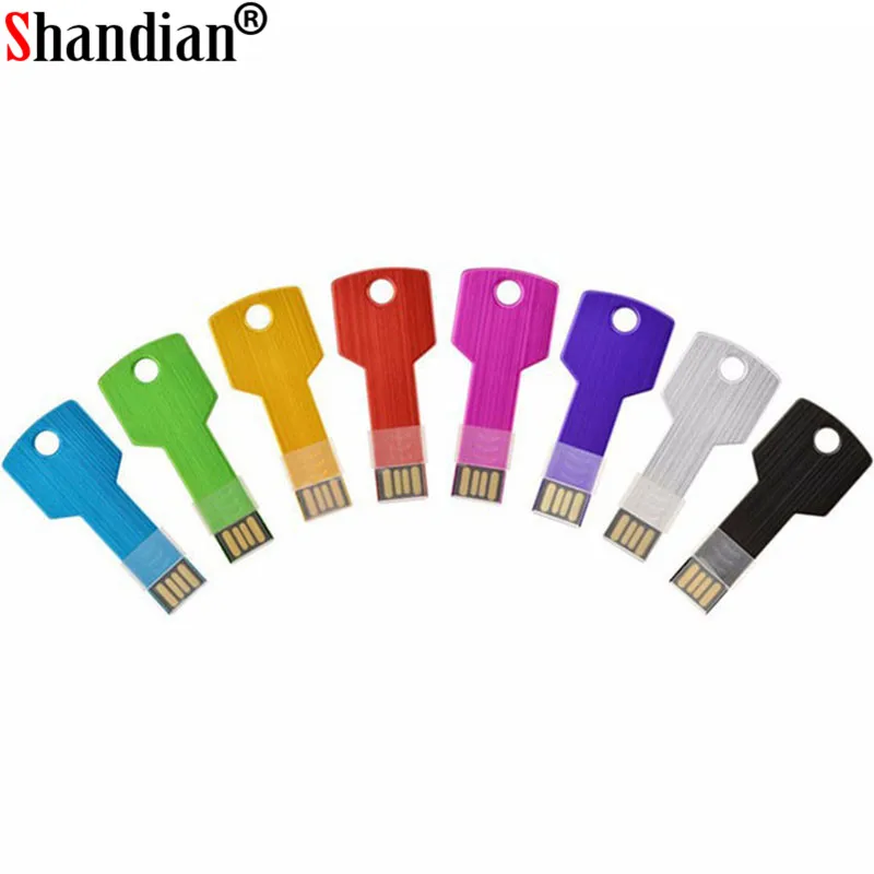 SHANDIAN коммерческие металлические ключи USB флэш диск 64 ГБ 16 32 милый накопитель
