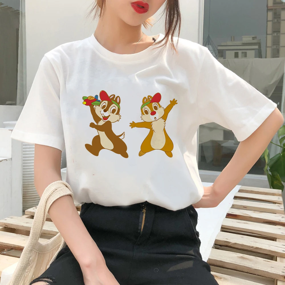 

Summer Casual Women T-shirt Disney Chip 'n' Dale Clothes Best Friends Forever Tshirt Y2k Fashion Streetwear Short Sleeve Female