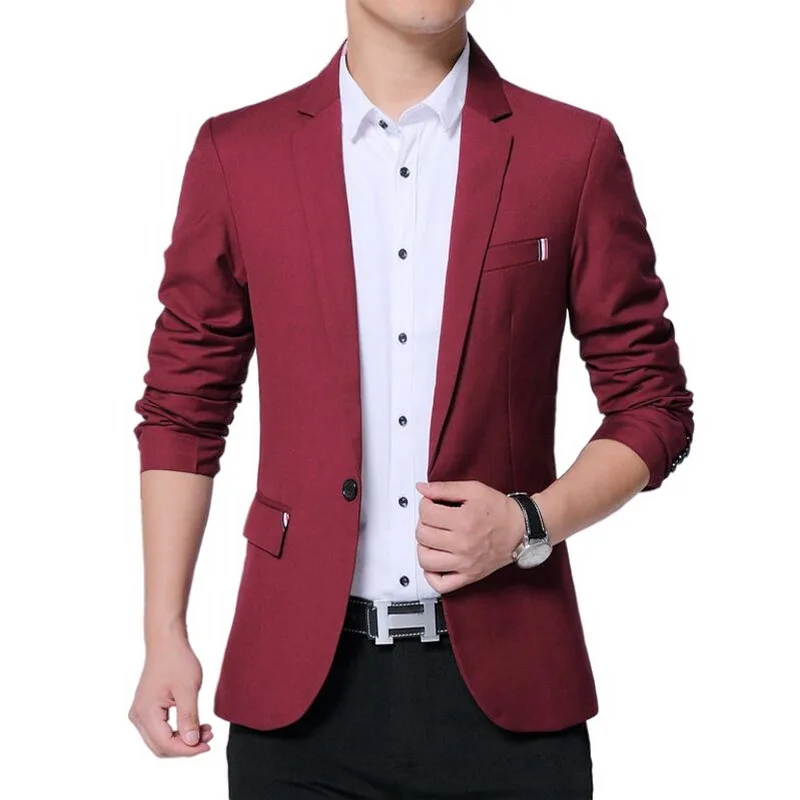 2021 новый мужской классический блейзер Для мужчин на одной пуговице Slim Fit Бизнес