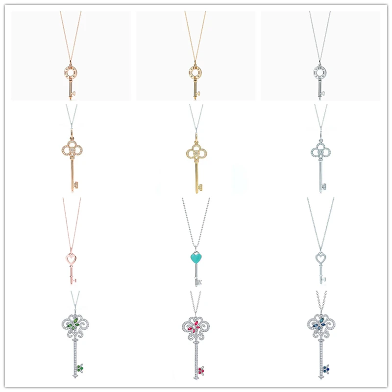 Цепочка с подвеской в виде ключа из серебра 100% пробы римскими цифрами | Украшения