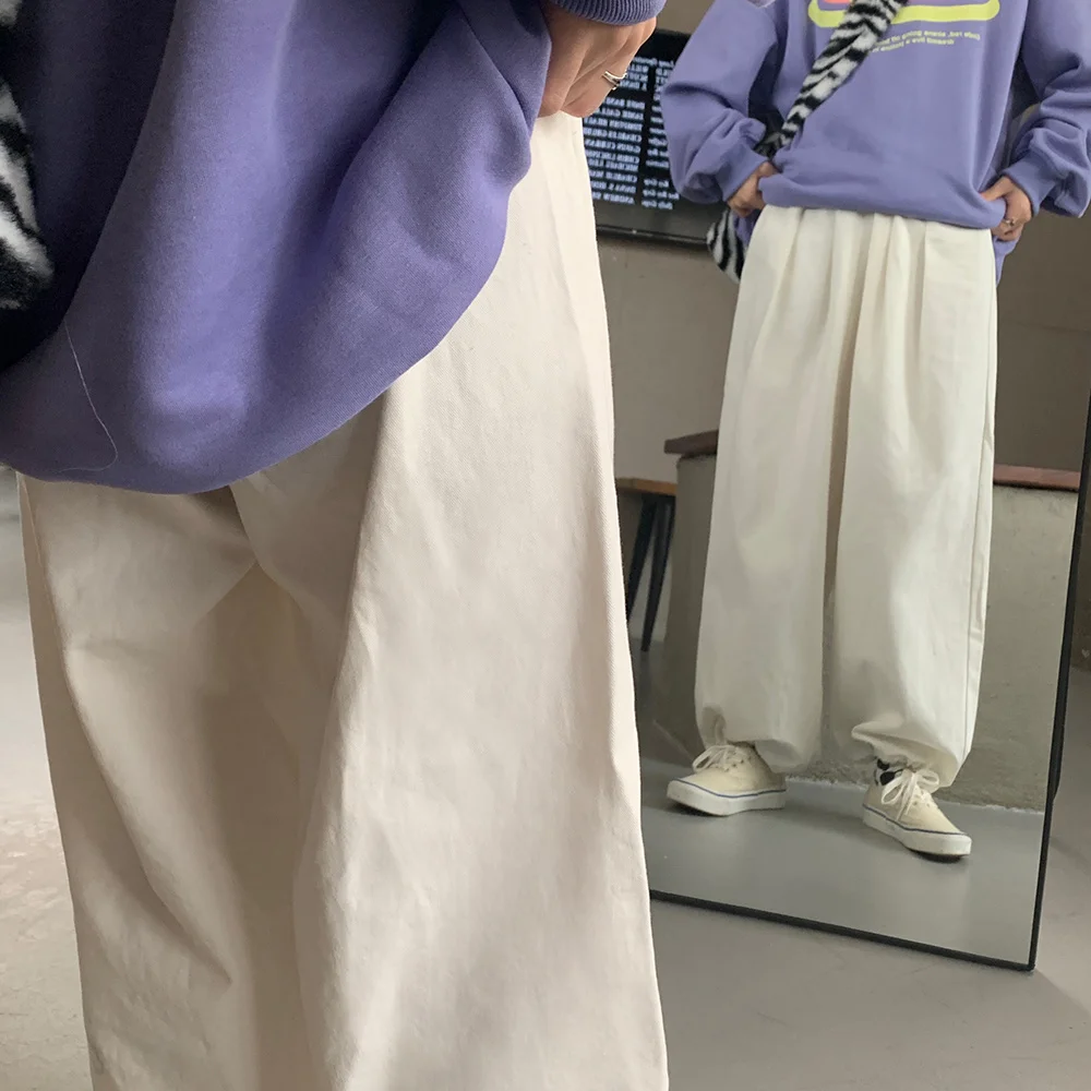 Брюки женские повседневные с широкими штанинами свободные штаны вертикальными в