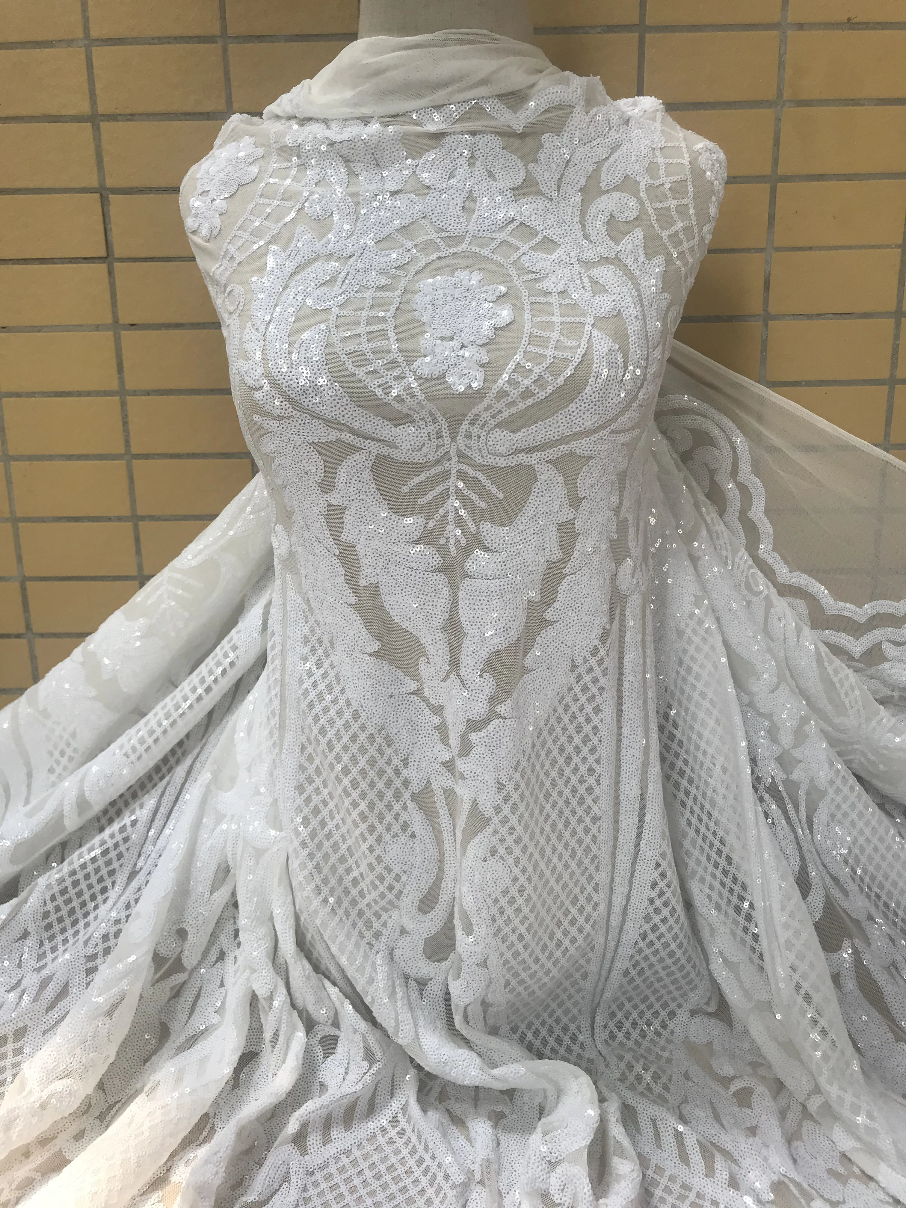 Новейшая африканская кружевная ткань с блестками высокое качество LJY 32001 2