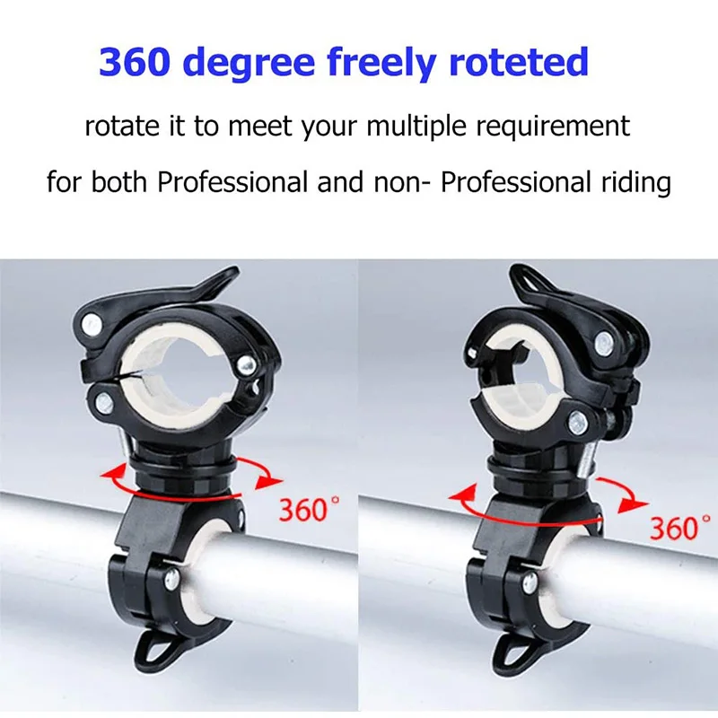 

2Pcs Flashlight Bracket, Universal Bicycle LED Light Mounting Bracket, 360 Rotating Clip for Flashlight