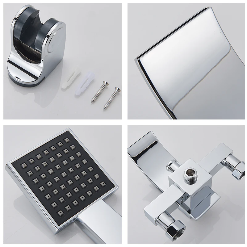 ULGKSD Chrome Plated Bathtub Faucet Set Waterfall Spout Solid Brass Hot Cold Mixer Tap Bath Shower Faucets Wall Mounted | Обустройство