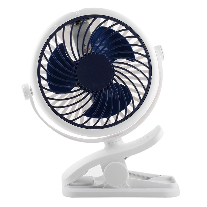 

2 Set USB Rechargeable Clip Desktop Fan Mini Portable Clip Fan Ventilator Three-Speed Adjustable Wind Fan, E & F