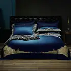 Новинка 1000TC Королевский роскошный комплект постельного белья из египетского хлопка с вышивкой Королевский размер США Королева Пододеяльник Простыня наволочка 46 шт.