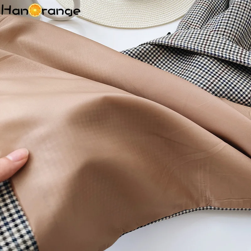 

Silhouette Houndstooth Plaid Trench Coat Women Over-the-Knee 2021 Autumn Winter Drop Shoulder Checkered Double-breasted Coat