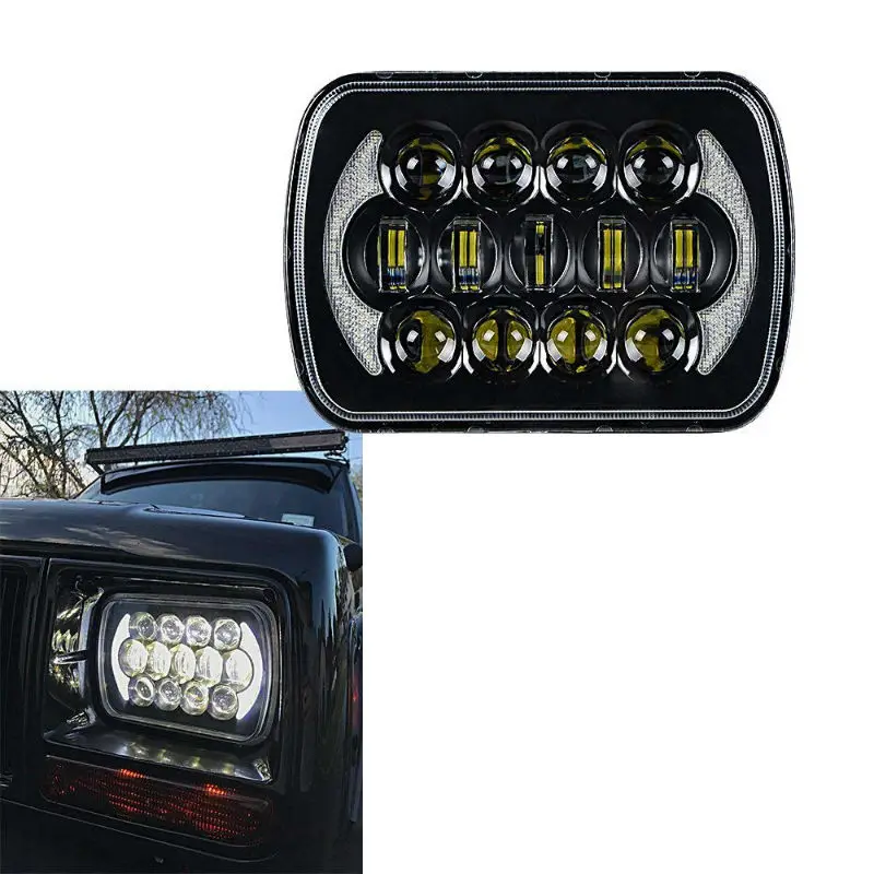 

105W 5x7 inch 7'' LED Square Headlight Hi/Lo Beam DRL for 1986-1995 Jeep Wrangler YJ and 1984-2001 Jeep Cherokee XJ